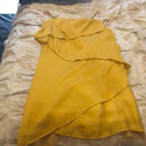 Flowy yellow BCBG runway dress